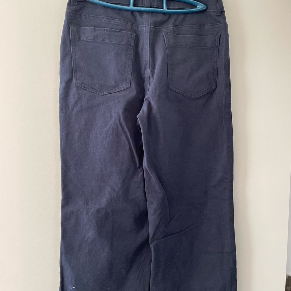 Wide leg navy blue pants